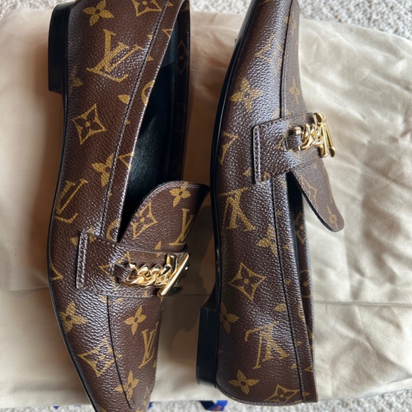 LOUIS VUITTON Monogram Canvas Upper Case Loafer Flats Size 41/10.5 - Picture 3 of 10
